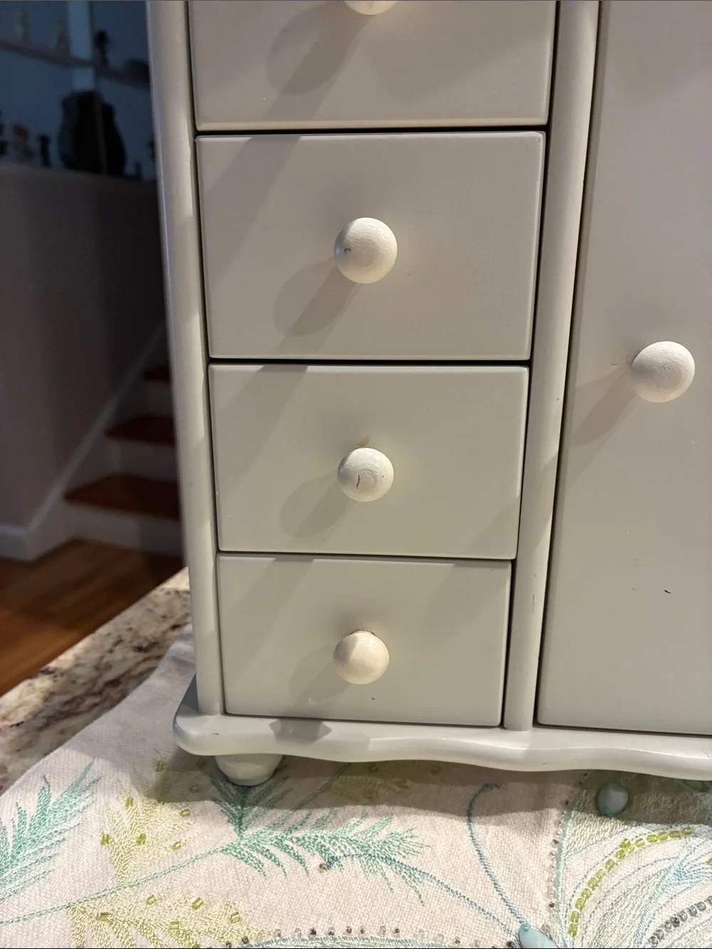 Floral Accent Jewelry Organizer Cabinet
